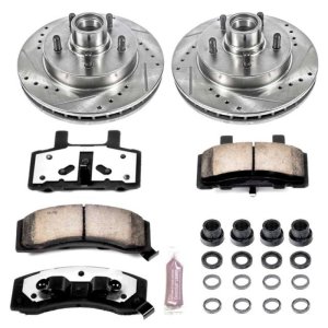 Chevrolet Tahoe Brake Kit - Front - PowerStop - Drilled & Slotted Rotors + Carbon-Fiber Ceramic Pads - `98-`00