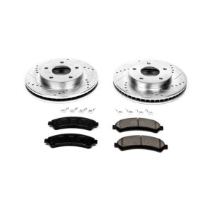 Chevrolet Blazer Brake Kit - Front - PowerStop - Z23 Evolution Sport Drilled & Slotted Rotors + Carbon-Fiber Ceramic Pads - `97-`05