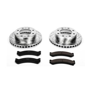 Cadillac DeVille Brake Kit - Front - PowerStop - Drilled & Slotted Rotors + Carbon-Fiber Ceramic Pads - `00-`05