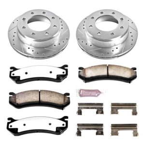 Chevrolet Silverado 1500 Brake Kit - Rear - PowerStop - Drilled & Slotted Rotors + Carbon-Fiber Ceramic Pads - `01-`03