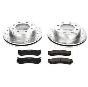 Chevrolet Silverado 1500 HD Brake Kit - Rear - PowerStop - Z23 Evolution Sport + Carbon-Fiber Ceramic Pads + Drilled & Slotted Rotors - `01-`03