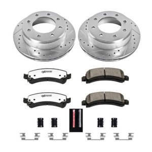 Chevrolet Express 2500 Brake Kit - Rear - PowerStop - Drilled & Slotted Rotors + Carbon-Fiber Ceramic Pads - `03-`17