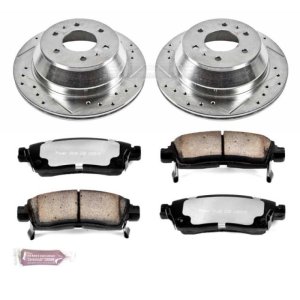 Buick Rainier Brake Kit - Rear - PowerStop - Drilled & Slotted Rotors + Carbon-Fiber Ceramic Pads - `04-`07
