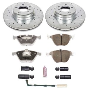 BMW 7 Series Brake Kit - Front - PowerStop - Drilled & Slotted Rotors + Carbon-Fiber Ceramic Pads - `02-`05