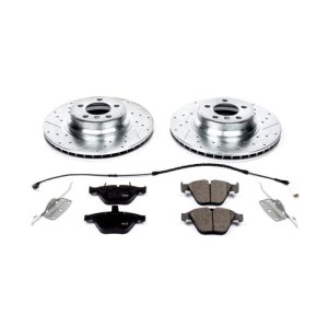 BMW 7 Series Brake Kit - Front - PowerStop - Drilled & Slotted Rotors + Carbon-Fiber Ceramic Pads - `02-`05