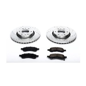 Buick Rainier Brake Kit - Front - PowerStop - Z23 Evolution Sport: Drilled & Slotted Rotors + Carbon-Fiber Ceramic Pads - `06-`07