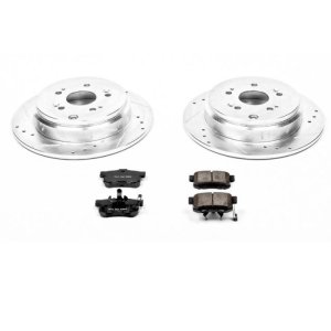Acura RDX Brake Kit - Rear - PowerStop - Drilled & Slotted Rotors + Carbon-Fiber Ceramic Pads - `10-`18