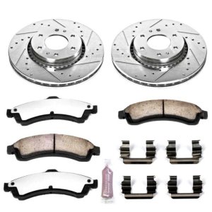 Buick Rainier Brake Kit - Front - PowerStop - Drilled & Slotted Rotors + Carbon-Fiber Ceramic Pads - `04-`05