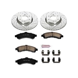 Buick Rainier Brake Kit - Front - PowerStop - Drilled & Slotted Rotors + Carbon-Fiber Ceramic Pads - `04-`05