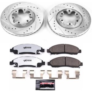 Chevrolet Colorado Brake Kit - Front - PowerStop - Z36 Truck & Tow - Drilled & Slotted Rotors + Carbon-Fiber Ceramic Pads - `04-`08