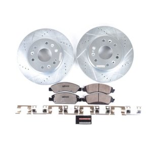 Chevrolet Silverado 1500 Brake Kit - Front - PowerStop - Drilled & Slotted Rotors + Carbon-Fiber Ceramic Pads - `07-`18