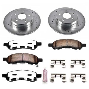 Buick Rainier Brake Kit - Front - PowerStop - Drilled & Slotted Rotors + Carbon-Fiber Ceramic Pads - `06-`07