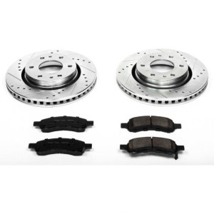 Buick Rainier Brake Kit - Front - PowerStop - Drilled & Slotted Rotors + Carbon-Fiber Ceramic Pads - `06-`07
