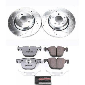 BMW 7 Series Brake Kit - Rear - PowerStop - Drilled & Slotted Rotors + Carbon-Fiber Ceramic Pads - `02-`05