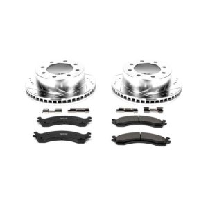 Dodge Ram 2500 Brake Kit - Front - PowerStop - Drilled & Slotted Rotors + Carbon-Fiber Ceramic Pads - `00-`02