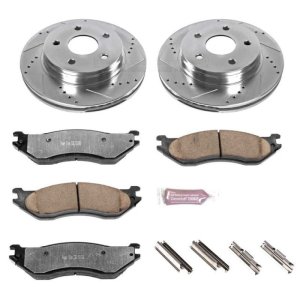 Dodge Durango Brake Kit - Front - PowerStop - Drilled & Slotted Rotors + Carbon-Fiber Ceramic Pads - `04-`06