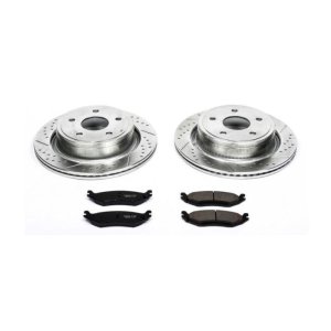 Chrysler Aspen Brake Kit - Rear - PowerStop - Drilled & Slotted Rotors + Carbon-Fiber Ceramic Pads - `07-`09