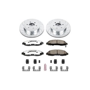 Dodge Dakota Brake Kit - Front - PowerStop - Drilled & Slotted Rotors + Carbon-Fiber Ceramic Pads - `03-`04