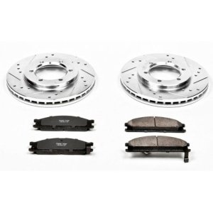 Nissan Frontier Brake Kit - Front - PowerStop - Drilled & Slotted Rotors + Carbon-Fiber Ceramic Pads - `99-`04