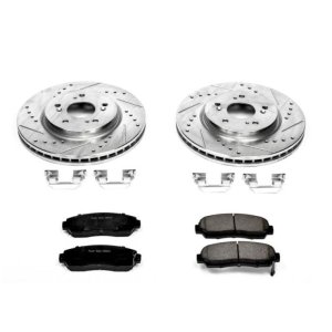 Acura RDX Brake Kit - Front - PowerStop - Drilled & Slotted Rotors + Carbon-Fiber Ceramic Pads - `07-`12