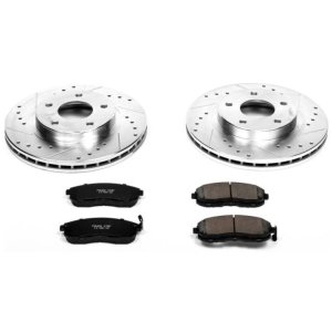 Infiniti I30 Brake Kit - Front - PowerStop - Drilled & Slotted Rotors + Carbon-Fiber Ceramic Pads - `00-`01