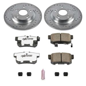 Honda S2000 Brake Kit - Rear - PowerStop - Drilled & Slotted Rotors + Carbon-Fiber Ceramic Pads - `00-`09