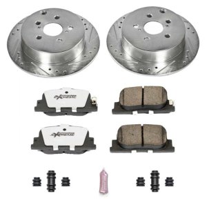 Pontiac Vibe Brake Kit - Rear - PowerStop - Drilled & Slotted Rotors + Carbon-Fiber Ceramic Pads - `03-`06