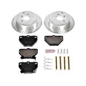 Pontiac Vibe Brake Kit - Rear - PowerStop - Drilled & Slotted Rotors + Carbon-Fiber Ceramic Pads - `03-`06