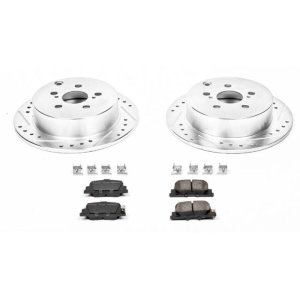 Scion tC Brake Kit - Rear - PowerStop - Drilled & Slotted Rotors + Carbon-Fiber Ceramic Pads - `05-`10