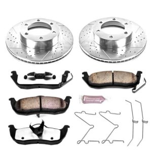 Toyota Sequoia Brake Kit - Front - PowerStop - Drilled & Slotted Rotors + Carbon-Fiber Ceramic Pads - `01-`02