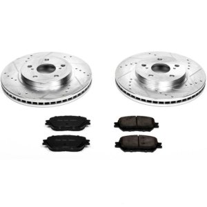 Toyota Camry Brake Kit - Front - PowerStop - Drilled & Slotted Rotors + Carbon-Fiber Ceramic Pads - 2002