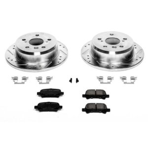 Toyota Avalon Brake Kit - Rear - PowerStop - Drilled & Slotted Rotors + Carbon-Fiber Ceramic Pads - `05-`07