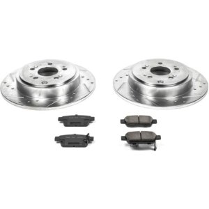 Honda Ridgeline Brake Kit - Rear - PowerStop - Drilled & Slotted Rotors + Carbon-Fiber Ceramic Pads - `06-`14
