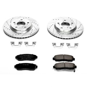 Honda Odyssey Brake Kit - Front - PowerStop - Z23 Evolution Sport (Drilled & Slotted Rotors + Carbon-Fiber Ceramic Pads) - `05-`10 Honda Odyssey Brake Kit - Front - PowerStop - Z23 Evolution Sport (Drilled & Slotted Rotors + Carbon-Fiber Ceramic Pads) - `05-`10