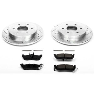 Infiniti QX56 Brake Kit - Rear - PowerStop - Z23 Evolution Sport + Carbon-Fiber Ceramic Pads + Drilled & Slotted Rotors - `04-`10