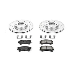 Mazda 6 Brake Kit - Front - PowerStop - Drilled & Slotted Rotors + Carbon-Fiber Ceramic Pads - `03-`05