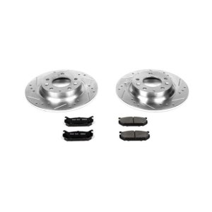 Mazda 626 Brake Kit - Rear - PowerStop - Z23 Evolution Sport Kit: Drilled & Slotted Rotors + Carbon-Fiber Ceramic Pads - `98-`02