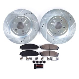 Dodge Magnum Brake Kit - Front - PowerStop - Z23 Evolution Sport + Drilled & Slotted Rotors + Carbon-Fiber Ceramic Pads - `05-`08