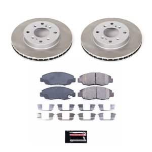 Acura TL Brake Kit - Front + Rear - PowerStop - Drilled & Slotted Rotors + Carbon-Fiber Ceramic Pads - `04-`08