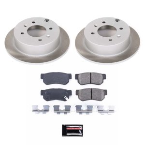 Hyundai Elantra Brake Kit - Front + Rear - PowerStop - Drilled & Slotted Rotors + Carbon-Fiber Ceramic Pads - `02-`05