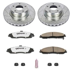 Pontiac GTO Brake Kit - Front - PowerStop - Drilled & Slotted Rotors + Carbon-Fiber Ceramic Pads - `05-`06