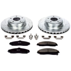Pontiac GTO Brake Kit - Front - PowerStop - Drilled & Slotted Rotors + Carbon-Fiber Ceramic Pads - `05-`06