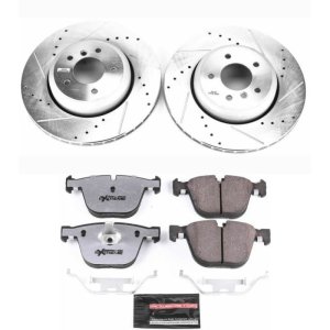 BMW 6 Series Brake Kit - Rear - PowerStop - Drilled & Slotted Rotors + Carbon-Fiber Ceramic Pads - `04-`05