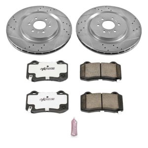 Cadillac CTS Brake Kit - Rear - PowerStop - Drilled & Slotted Rotors + Carbon-Fiber Ceramic Pads - `04-`07