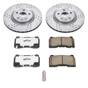 Buick Regal Brake Kit - Front - PowerStop - Drilled & Slotted Rotors + Carbon-Fiber Ceramic Pads - `12-`13