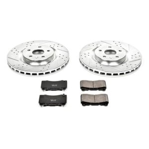Buick Regal Brake Kit - Front - PowerStop - Z23 Evolution Sport + Drilled & Slotted Rotors + Carbon-Fiber Ceramic Pads - `12-`13