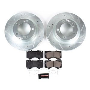 Lexus LX570 Brake Kit - Front - PowerStop - Drilled & Slotted Rotors + Carbon-Fiber Ceramic Pads - `16-`18