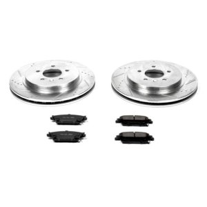 Cadillac CTS Brake Kit - Rear - PowerStop - Drilled & Slotted Rotors + Carbon-Fiber Ceramic Pads - `06-`07