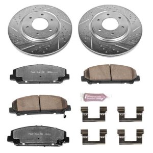 Infiniti QX56 Brake Kit - Front - PowerStop - Drilled & Slotted Rotors + Carbon-Fiber Ceramic Pads - `08-`10