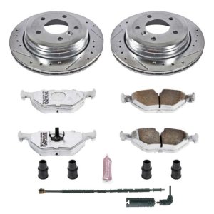 BMW 3 Series Brake Kit - Rear - PowerStop - Drilled & Slotted Rotors + Carbon-Fiber Ceramic Pads - `01-`05